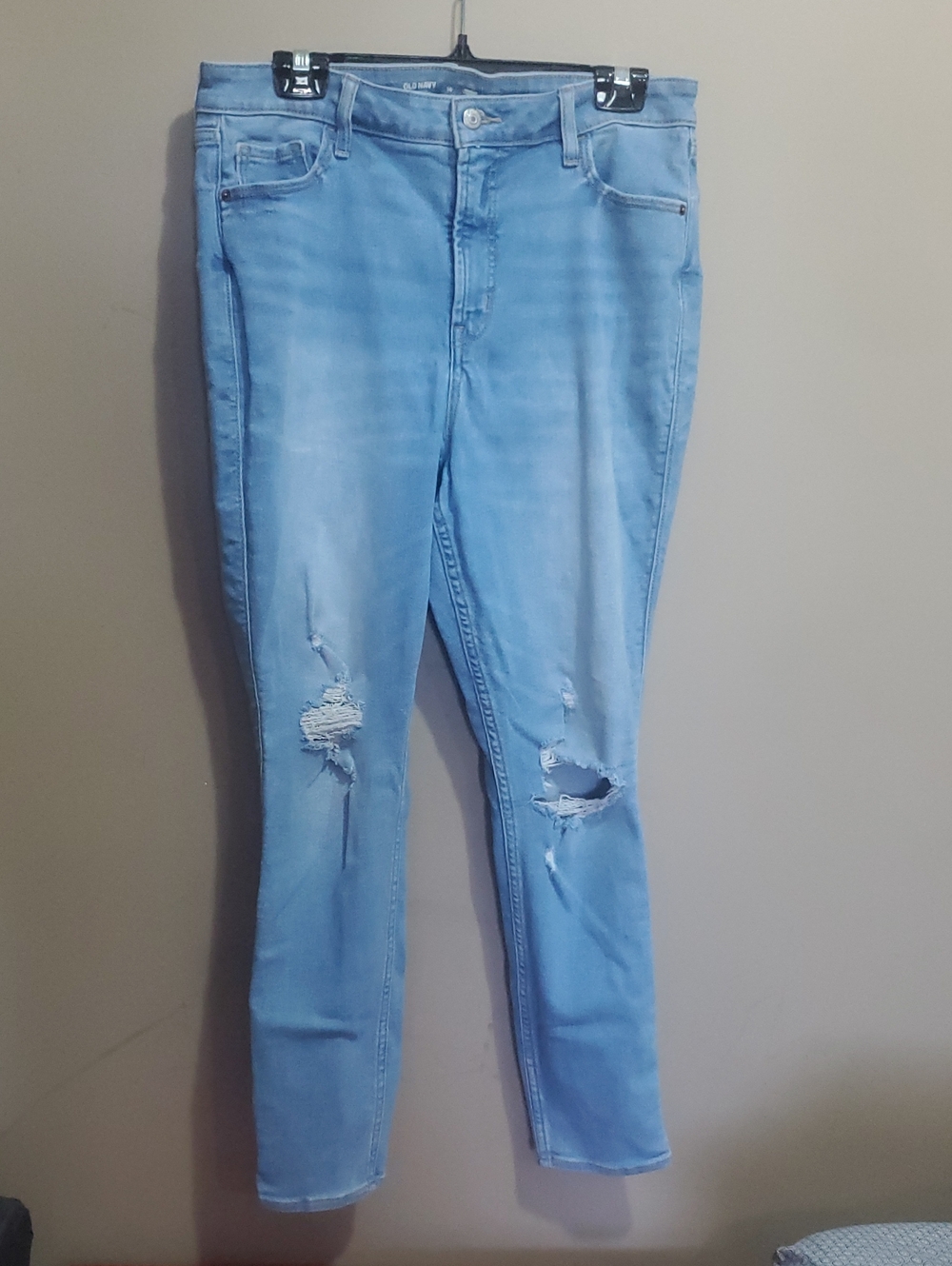 Old Navy Light Blue Ripped Skinny Jeans Size 14